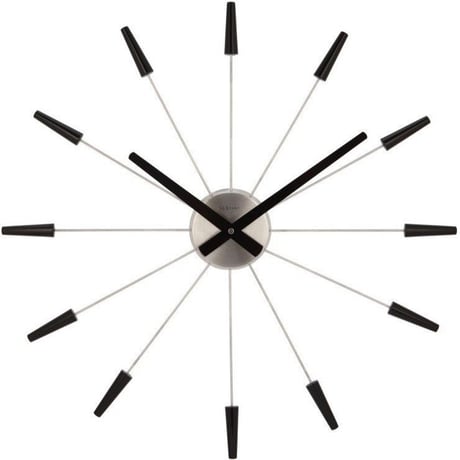 NEXTIME ◆NEXT 2610zw◆シルバープラグ掛け時計(ブラック)◆Plug Inn【正規輸入品】