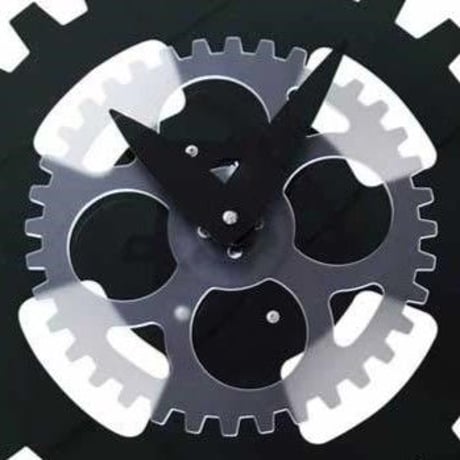 NEXTIME◆NEXT NE-3241ZW◆ムービングギア 壁掛け時(黒)◆MOVING GEARS