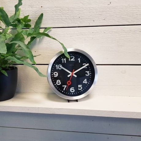 NEXTIME◆NEXT 3998ARZW◆"STATION"ステーション 壁掛け時計(黒)◆19 cm◆サイレントクォーツ