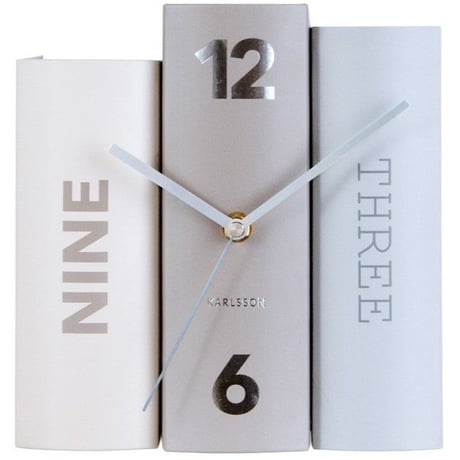 カールソン◆KARLSSON KA5628◆テーブルクロックブック置時計◆グレー◆Table Clock Book