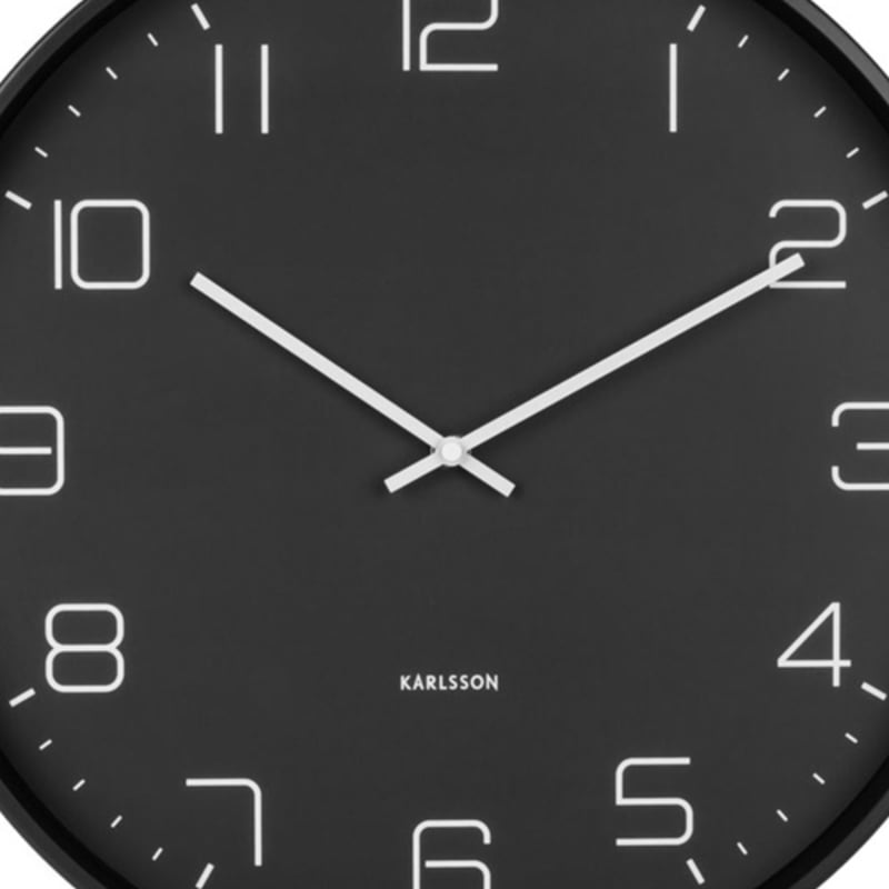 カールソン◇KARLSSON KA5751B◇モダン掛け時計(黒)◇ミネラルガラス