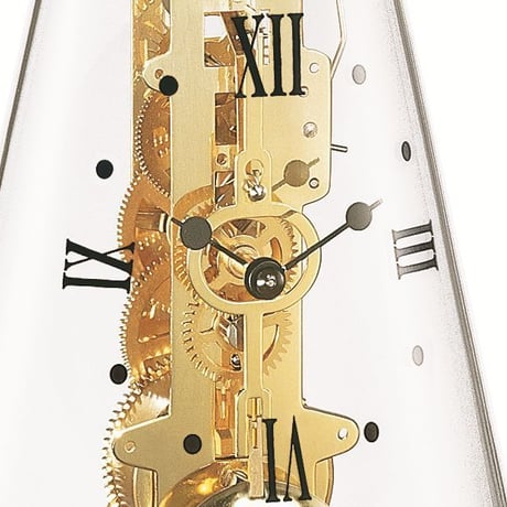 ヘルムレ◆Hermle 22716-070791◆ 円錐形のドームガラス 置き時計◆ドイツ製手巻きムーブメンント（14日巻き）
