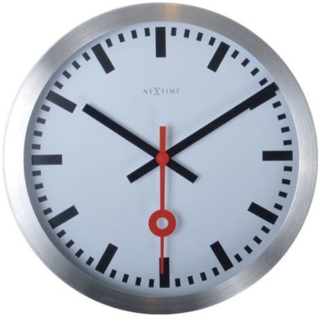 NEXTIME◆NEXT 3998st◆"STATION"ステーション 壁掛け時計(白)◆19 cm◆サイレントクォーツ