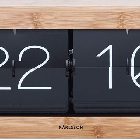 カールソン◆KARLSSON ‎KA5642WD◆フリップ時計 パタパタ時計(ウッド)◆Boxed Flip Clock