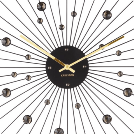 カールソン◆KARLSSON KA4859BK◆スパンコールのデザイン掛け時計(ブラック)◆Sunburst Large Wall Clock