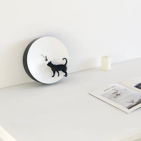 ハオシ◆HAOSHI◆4710405401154◆Cat X Clock/猫X時計◆掛け時計◆Ø25xD9cm