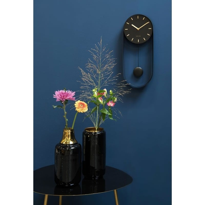 【超稀少】【完売】美品　KARLSSON カールソン　壁掛け時計　ブラック カールソン KARLSSON Wall clock Charm black steel with gold