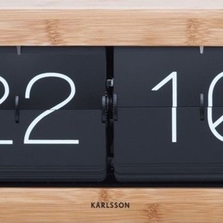 カールソン◆KARLSSON KA5642BK◆フリップ時計 パタパタ時計(竹)◆Boxed Flip Clock