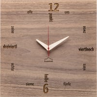 HUAMET◆CH11-B-01◆本物のクルミスクエア・木目の壁掛け時計◆南チロル