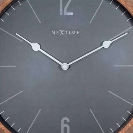 NEXTIME◆NEXT  3509GS◆コルク 壁掛け時計◆ø 30 cm x 8,4 cm◆Cork＆Grey