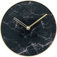 NEXTIME◆NEXT 5222ZW◆テーブルマーブル置き時計◆21 x 23cm◆黒い大理石