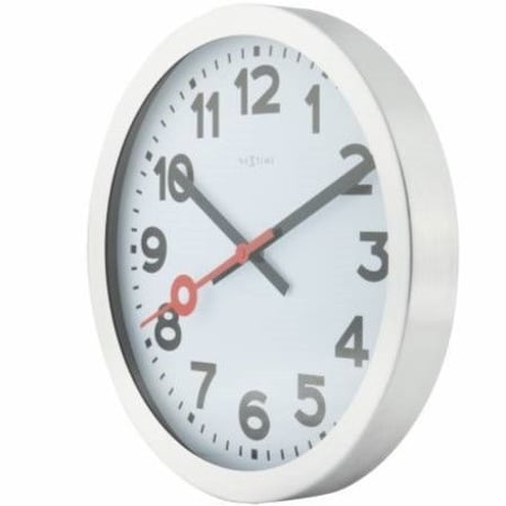 NEXTIME◆NEXT 3998ar◆"STATION"ステーション 壁掛け時計(白)◆19 cm◆サイレントクォーツ