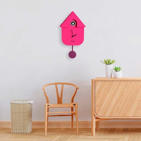 レッドキャンディ◆FI-CL1629◆カッコウ時計・鳩時計・壁掛け時計◆ピンク◆Cuckoo House Clock