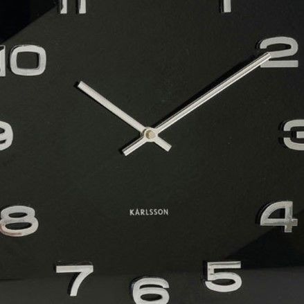 カールソン◇KARLSSON KA4398◇ガラス 掛け時計(黒)◇Vintage Squa