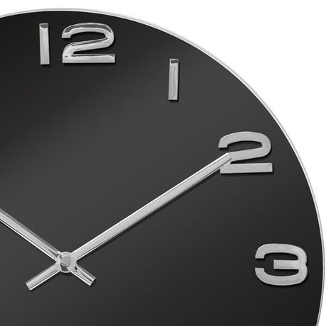 カールソン◆KARLSSON  KA4401◆ガラス 掛け時計(黒)◆Vintage Round Glass Clock
