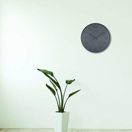NEXTIME◆NEXT  3096GS◆ウッドウッドミディアム壁掛け時計(グレー)◆ø  35cm x 3 cm◆WOOD WOOD MEDIUM