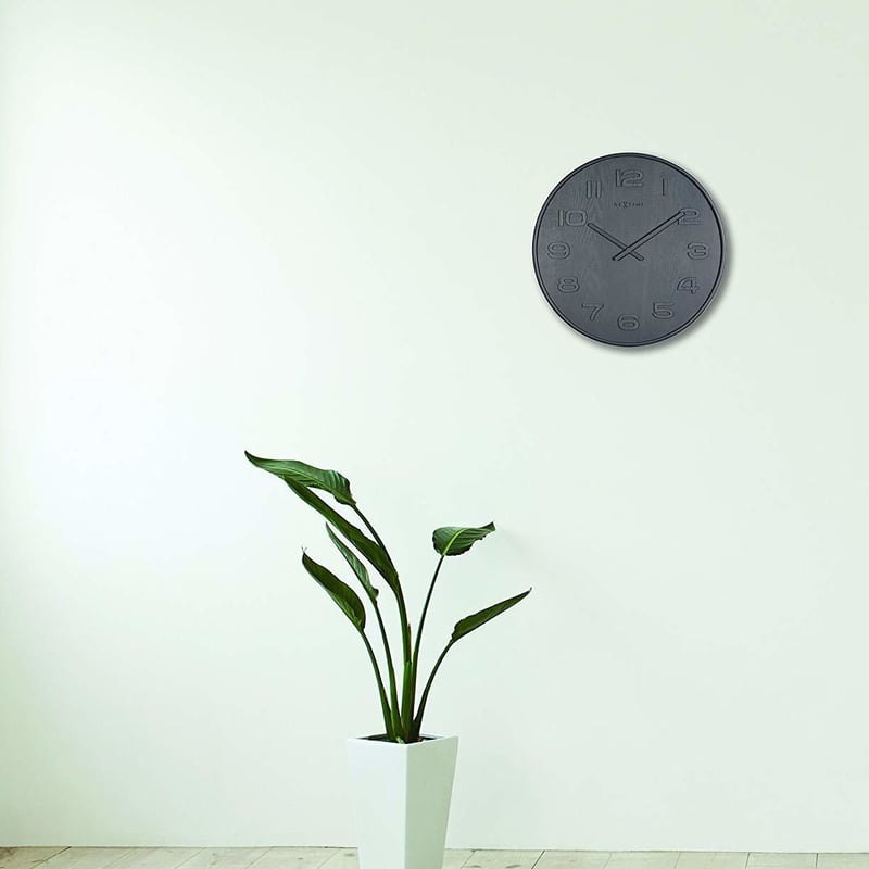 【送料込】NEXTIME ウッドウッドミディアム 壁掛け時計(グレー) 35cm NEXTIME◇NEXT 3096GS◇ウッドウッドミディアム壁掛け時計(グレー)◇ø 3