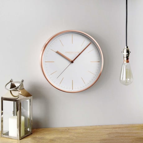 ロンドンクロック◆LONDON CLOCK 01102◆モダンウォールクロック(銅仕上げ)◆クォーツムーブメント