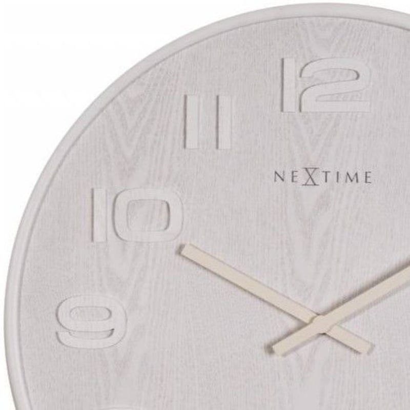 NEXTIME◇NEXT 3096WI◇ウッドウッドミディアム壁掛け時計(ホワイト 