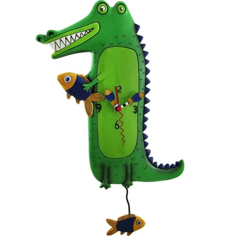 アレン デザイン スタジオ◆P1606◆Green Gator ワニ /振り子時計◆ALLEN DESIGN  STUDIO