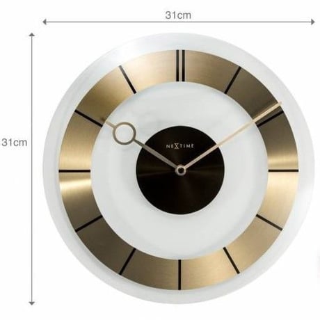NEXTIME◆NEXT  2790GO◆"Retro"レトロ壁掛け時計◆Ø31 cm x 3.6 cm◆ゴールド