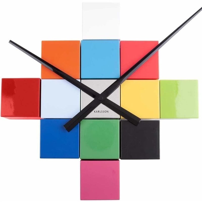 Cubic Clock カラフルブロック カールソン◇KARLSSON KA5698MC◇ Diy Cubic カラフルウォールクロッ