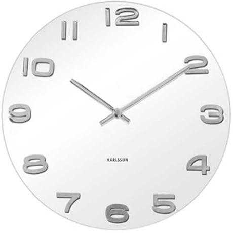 カールソン◆KARLSSON KA4402◆ガラス 掛け時計(白)◆Vintage Round Glass Clock