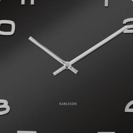 カールソン◆KARLSSON  KA4401◆ガラス 掛け時計(黒)◆Vintage Round Glass Clock