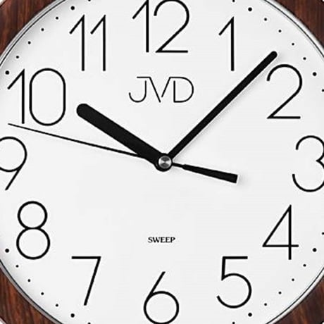 JVD◆HP612.20◆ノイズレスクロック 壁掛け時計 (ごげ茶)◆チェコ共和国、東欧時計