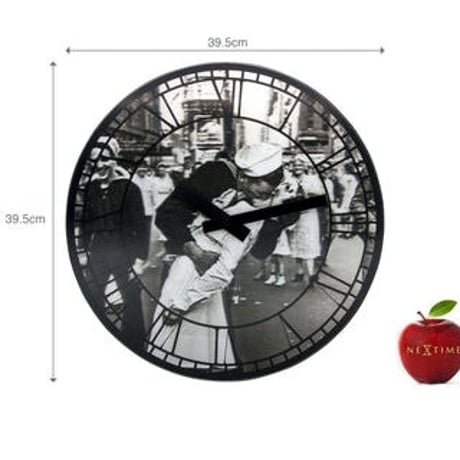 NEXTIME◆NEXT  3214◆ニューヨークでキスミー 掛け時計◆Ø39.0cm◆Kiss Me In New York