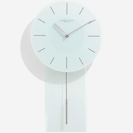 ロンドンクロック◆LONDON CLOCK 2144◆白いガラスの振り子壁時計◆London Clock Company