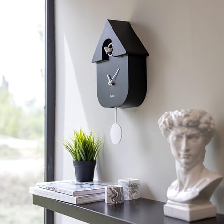 レッドキャンディ◆FISURA FI-CL1320◆カッコウ時計・鳩時計・壁掛け時計◆黒◆Cuckoo House Clock