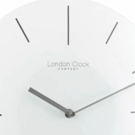 ロンドンクロック◆LONDON CLOCK 01282◆ガラスウォールクロック(白)◆クォーツムーブメント