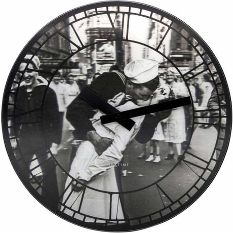 NEXTIME◆NEXT  3214◆ニューヨークでキスミー 掛け時計◆Ø39.0cm◆Kiss Me In New York