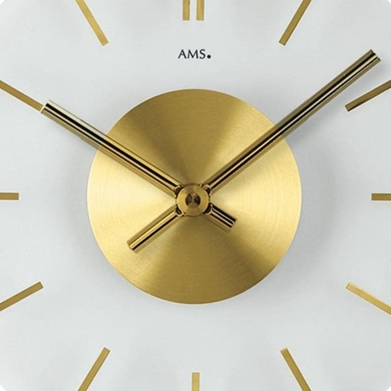 アームス ◇AMS 9319◇シンプルガラス 掛け時計(ゴールド)◇クォーツ