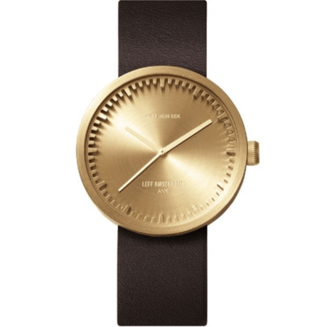 レフ アムステルダム◆LEFF amsterdam Tube D42◆腕時計◆ブラス、ブラウンレザー
