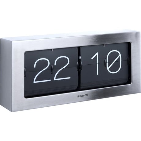 カールソン◆KARLSSON KA5642ST◆フリップ時計 パタパタ時計(スチール)◆Boxed Flip Clock