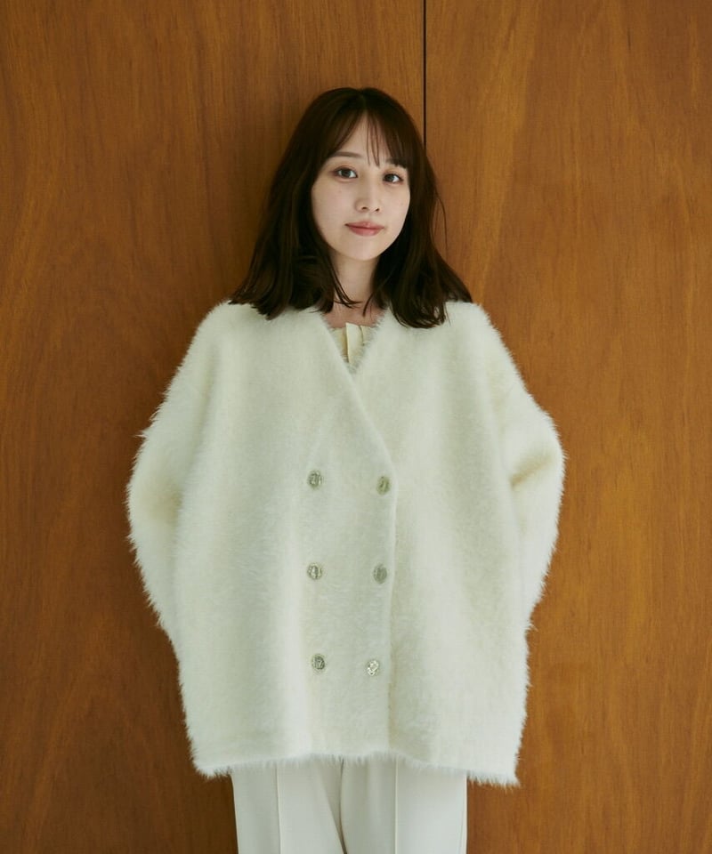 Le.ema】 mohair touch double cardigan - カーディガン/ボレロ