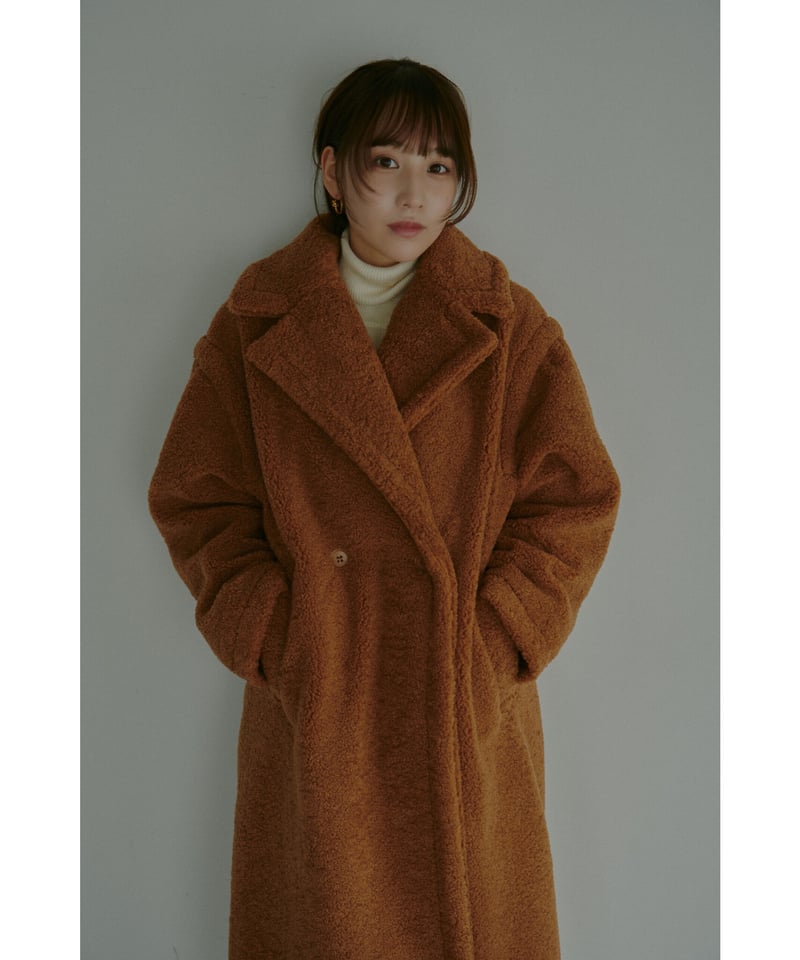 Teddy long boa coat 【ブラウン】 | Le.ema