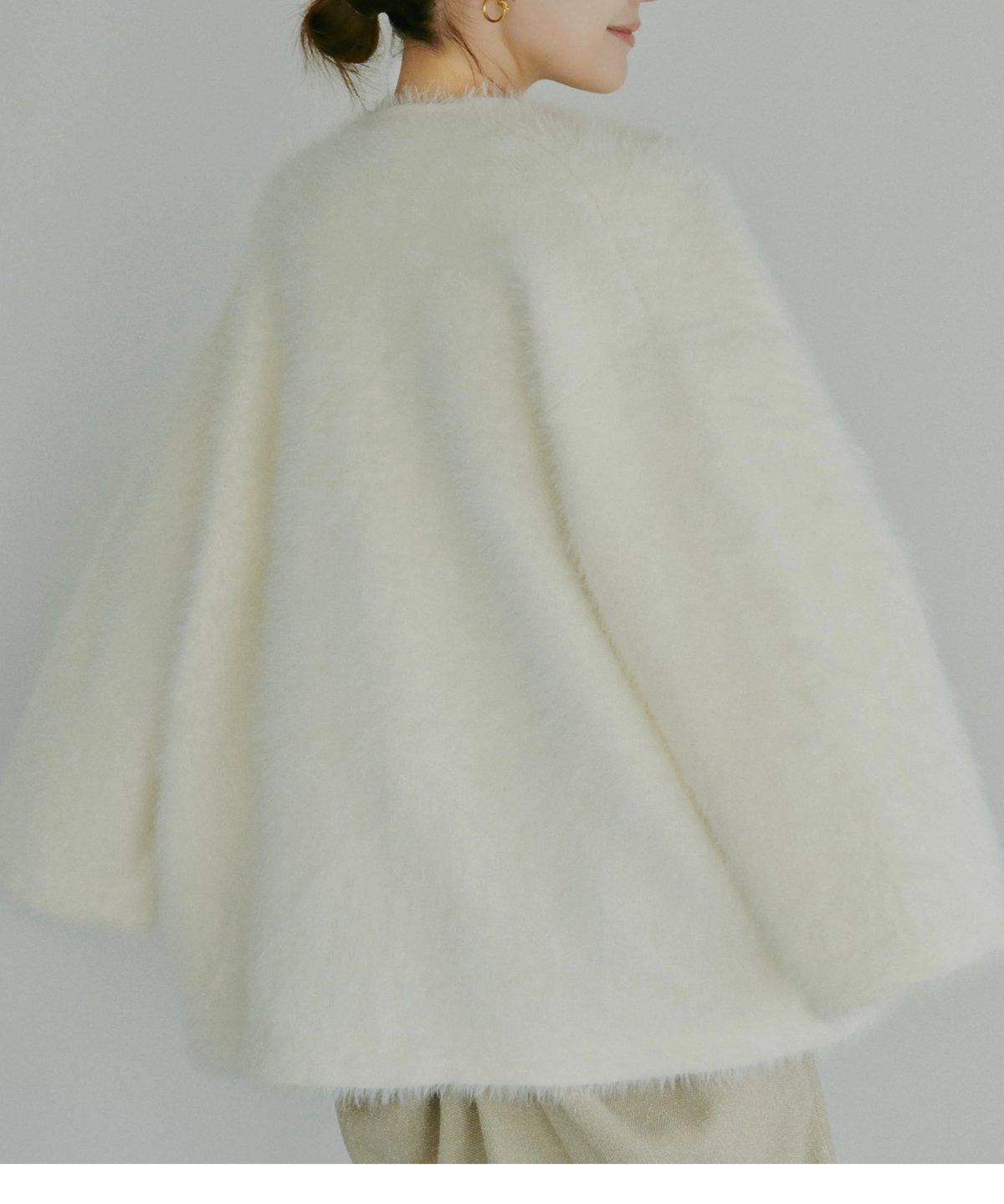 LE.EMA モヘアタッチダブルボタンカーディガン