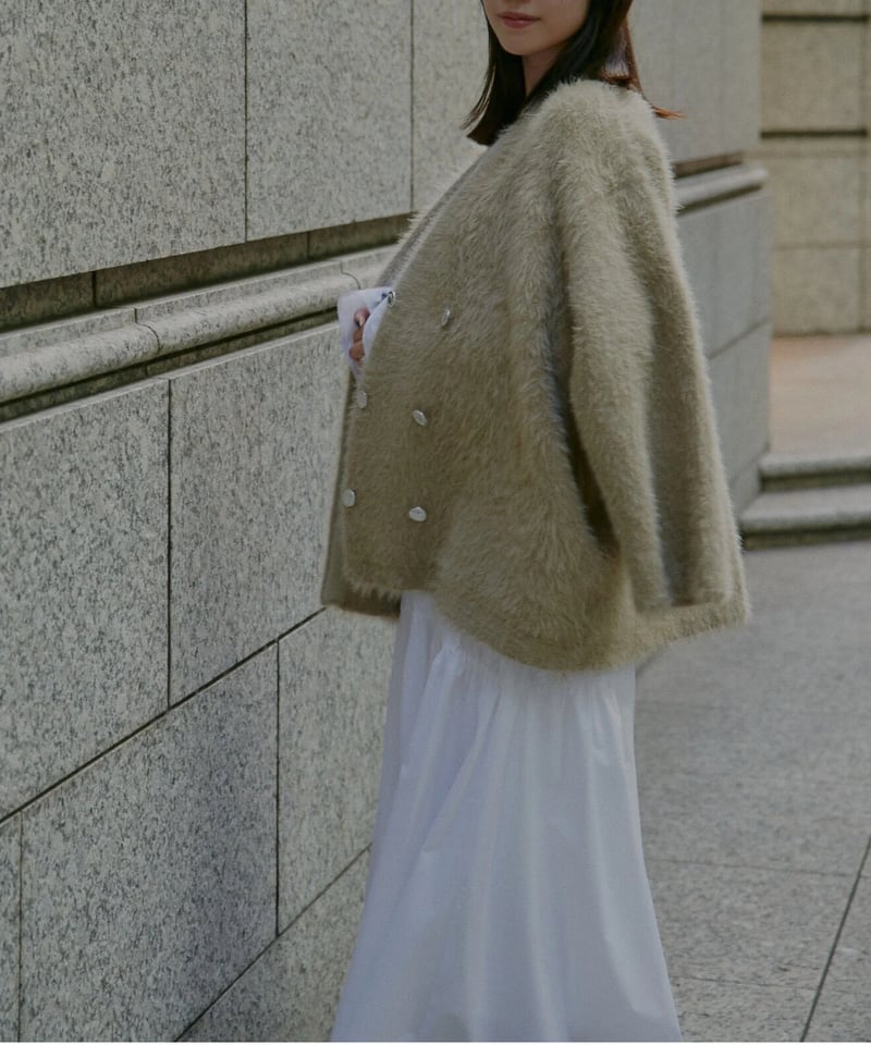 ラストオーダー】mohair touch double button cardiga | L ラストオーダー】mohair touch double button cardiga | L