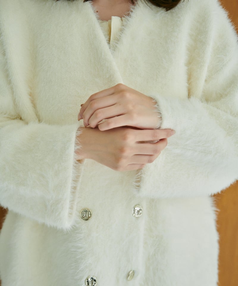 ラストオーダー】mohair touch double button cardiga | L ラストオーダー】mohair touch double button cardiga | L