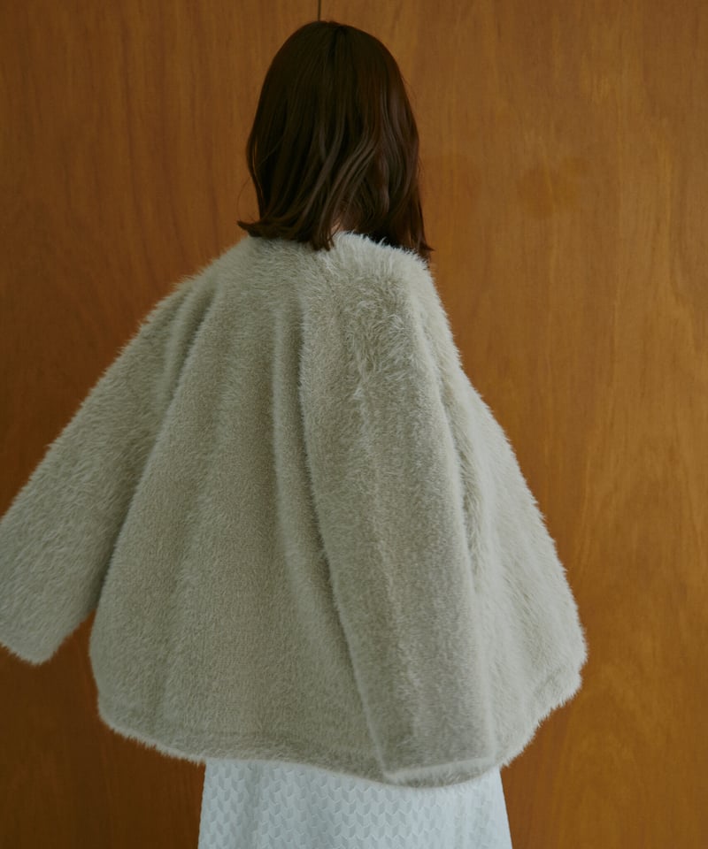 mohair touch double button cardigan | Le.ema