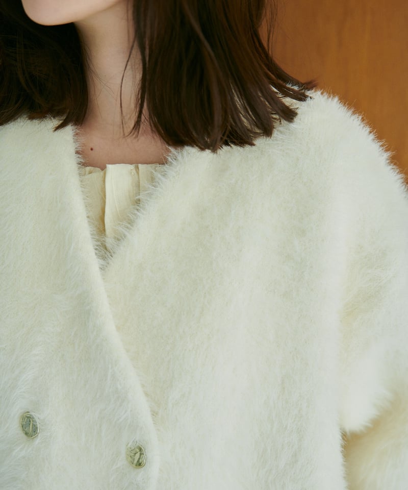 ラストオーダー】mohair touch double button cardiga | L ラストオーダー】mohair touch double button cardiga | L