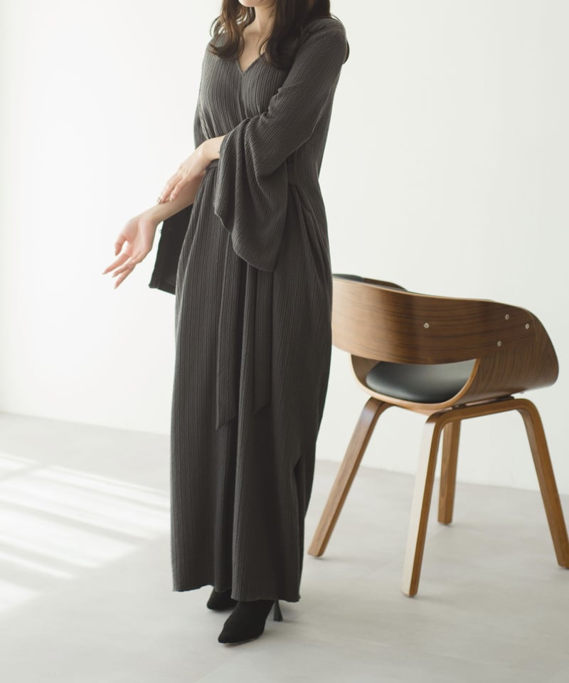 bell sleeve lib knit dress 【leema-017aw】 | Le.ema
