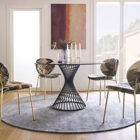 calligaris/カリガリス ダイニングテーブル 円形 VORTEX/ヴォルテックス CS/4108-FD120 ガラス