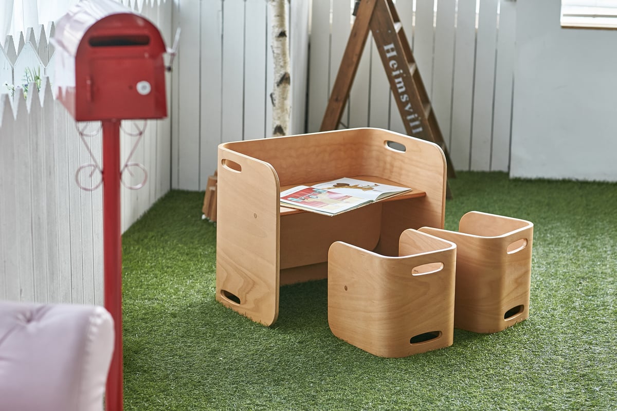 HoppL ホップル コロコロチェア＆デスク 3点セット （NA/IV/BWN