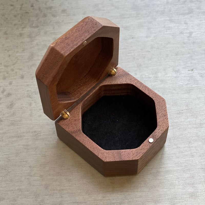 木製ジュエリーボックス ブラックウォールナット 六角形 日本製