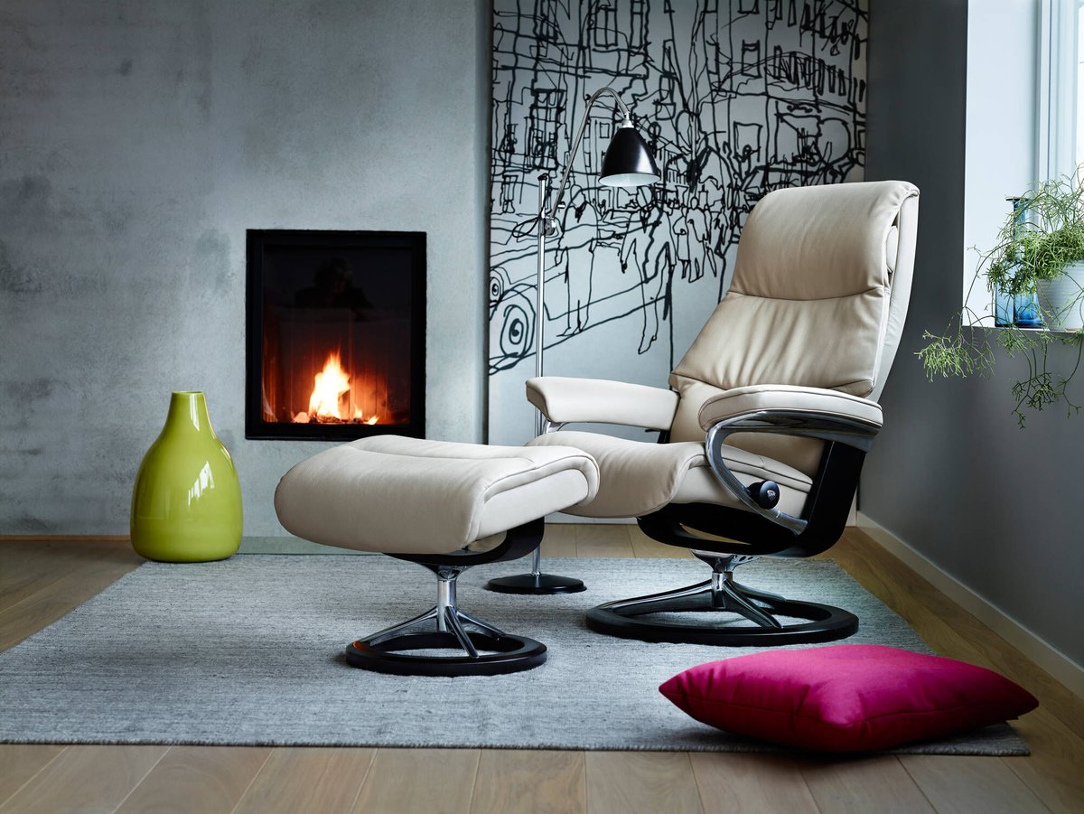 Stressless ビューシグネチャー　本革　スツール　※オットマンのみ Stressless/ストレスレス ビュー シグニチャー (M) トープ