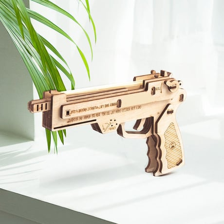 【Magife】 木組みパズル《M93R風》輪ゴム銃